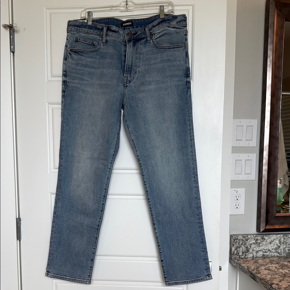Express Men's Blue Slim Straight Jeans